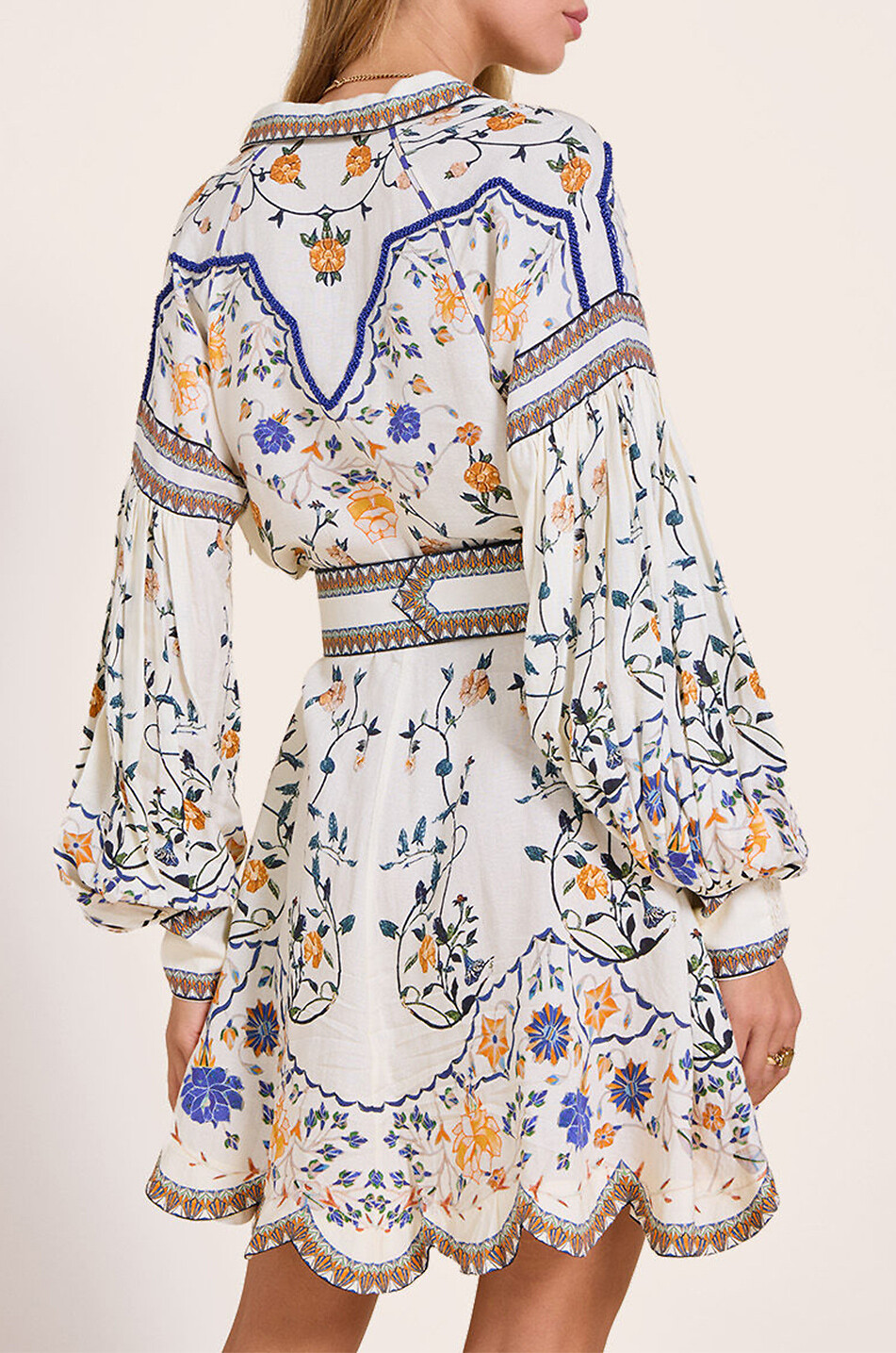 Mini-Hemdkleid aus geblümtem Leinen Flora Mora