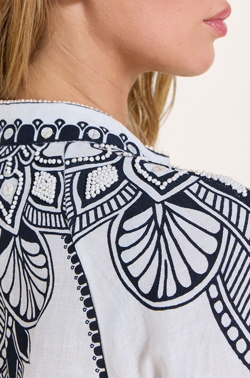 Landscape guipure shirt - FARM RIO - WHITE - Bongénie