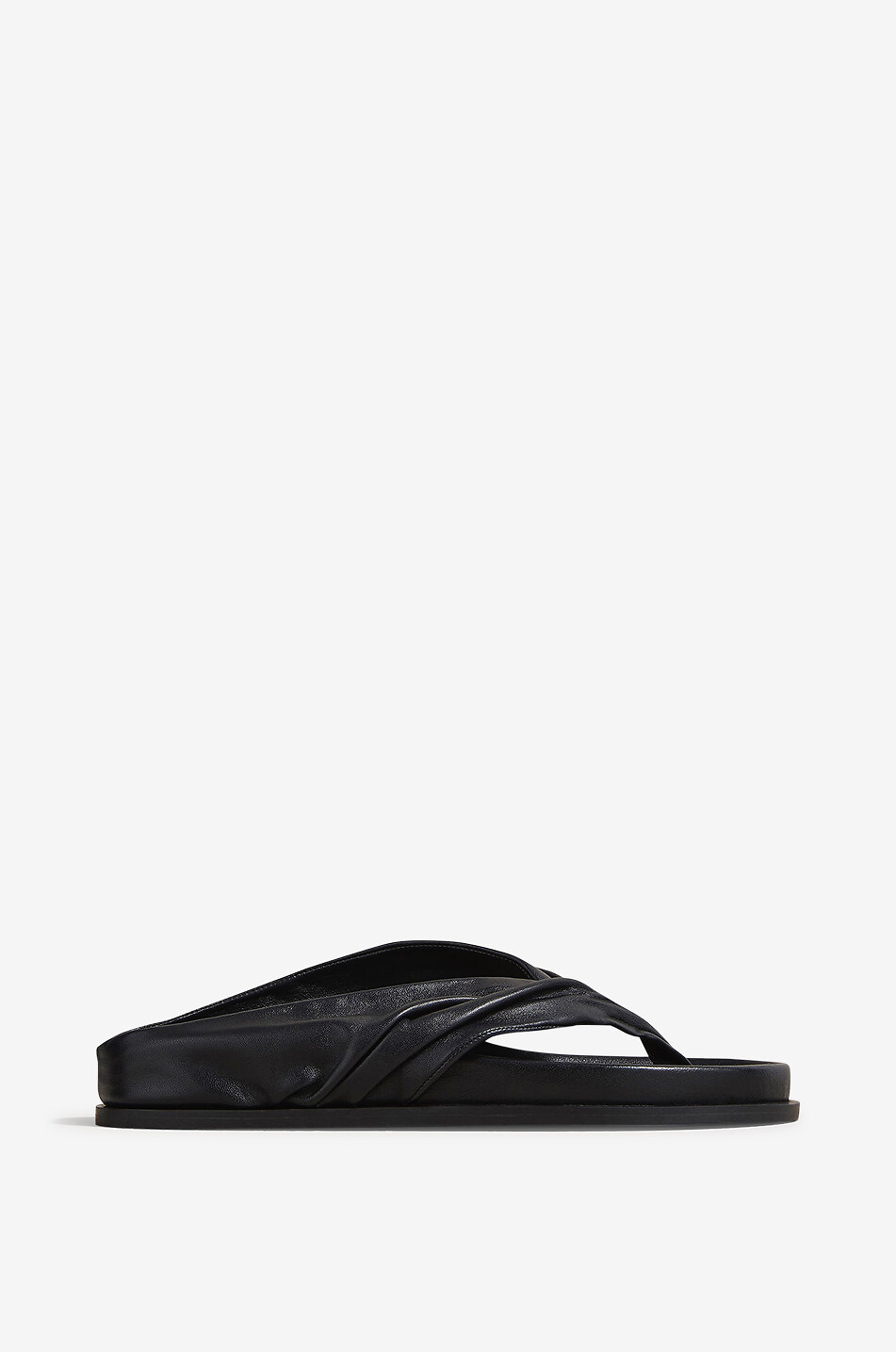 A.EMERY Tongs en cuir The Shaw Femme NOIR 2