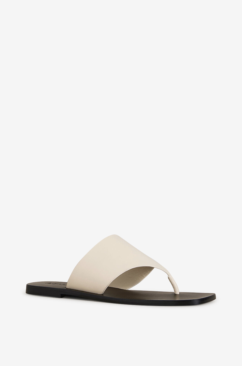 Tongs en cuir lisse Paton