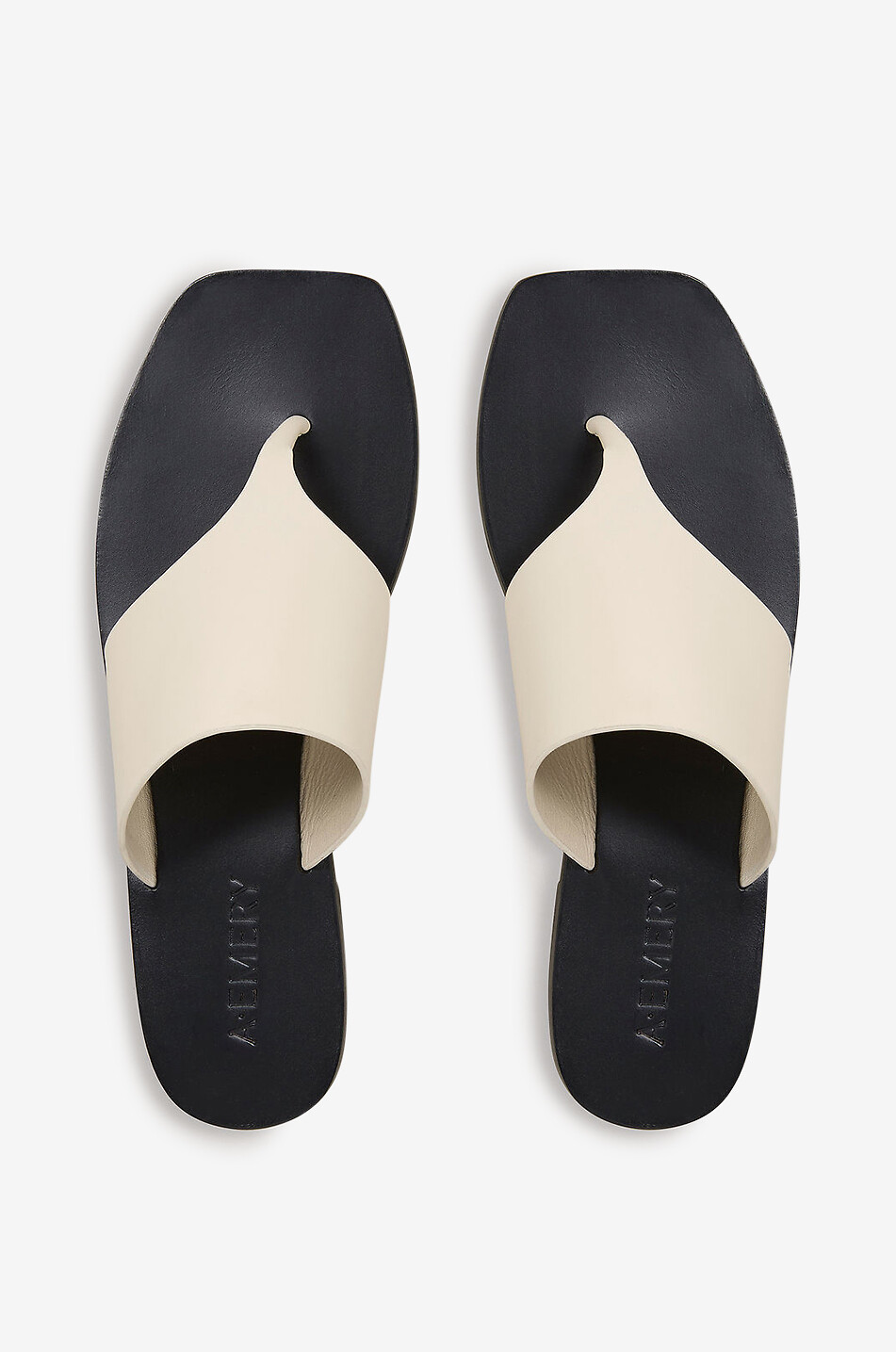 Tongs en cuir lisse Paton