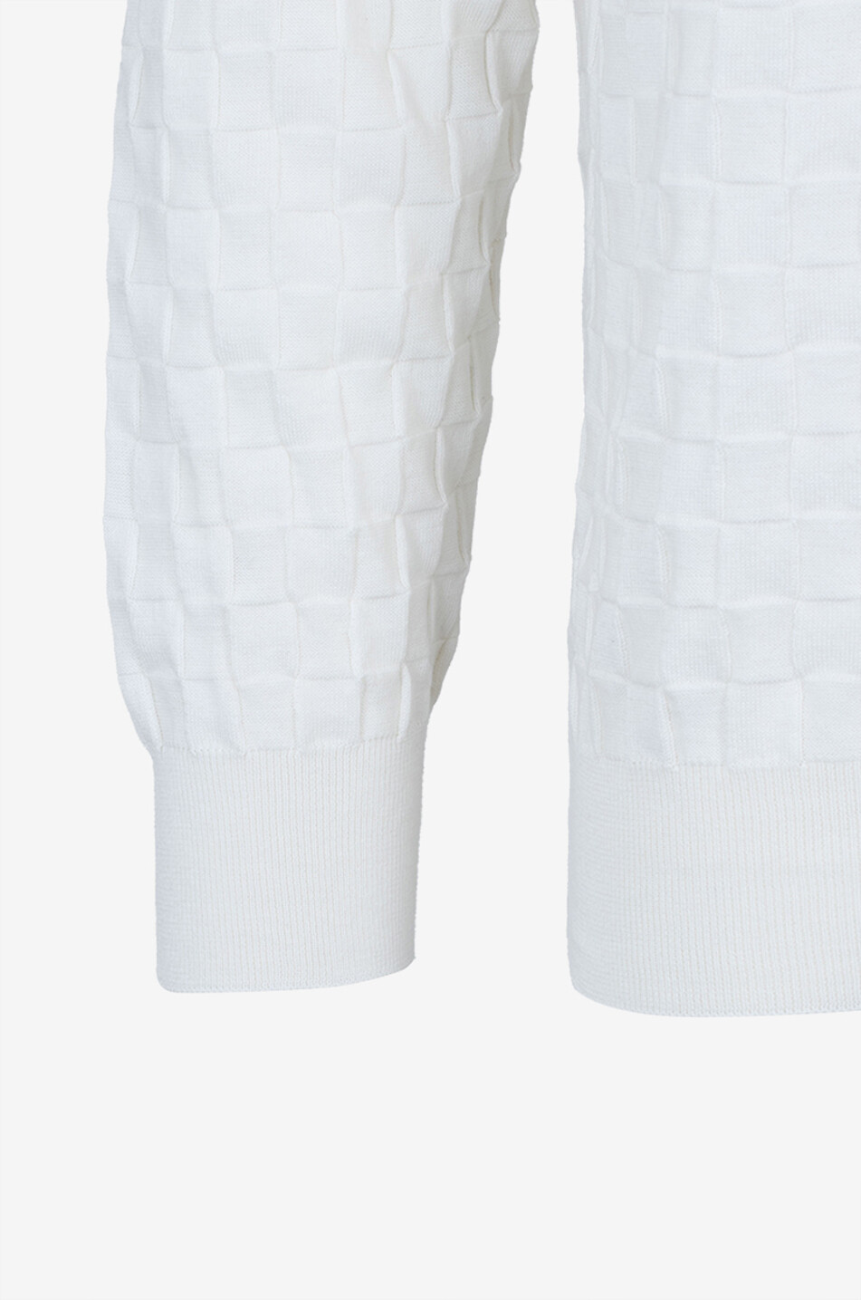 Rundhalspullover aus Baumwolle mit Schachbrettmuster