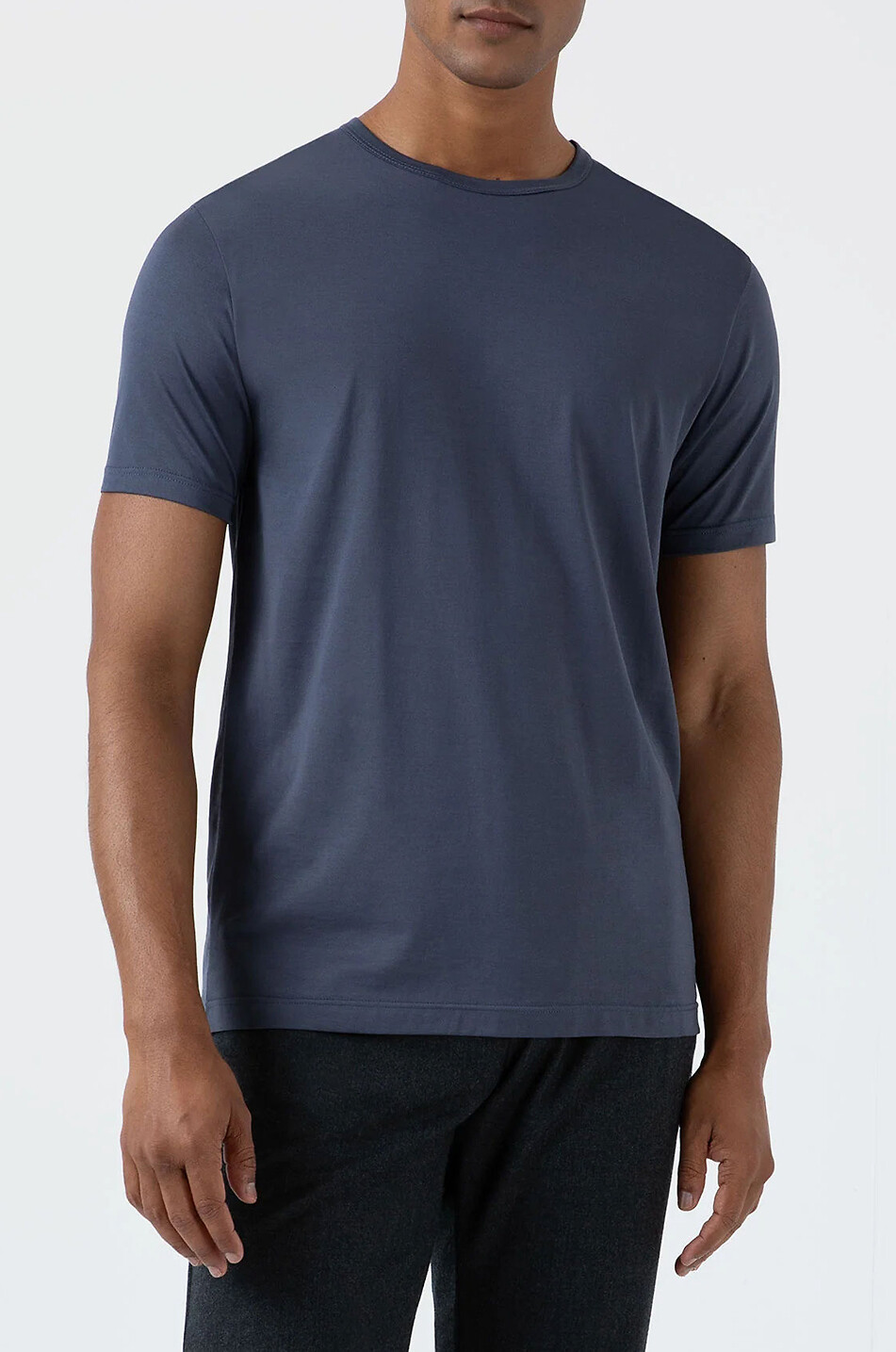 SUNSPEL Kurzarm-Rundhals-T-Shirt Classic Herren MITTELBLAU 3