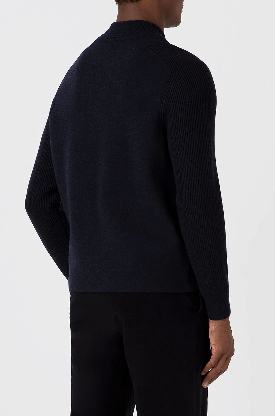 SUNSPEL Double-breasted knit bomber jacket Men DARK BLUE 4