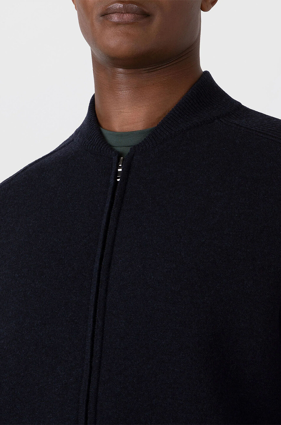 SUNSPEL Double-breasted knit bomber jacket Men DARK BLUE 6
