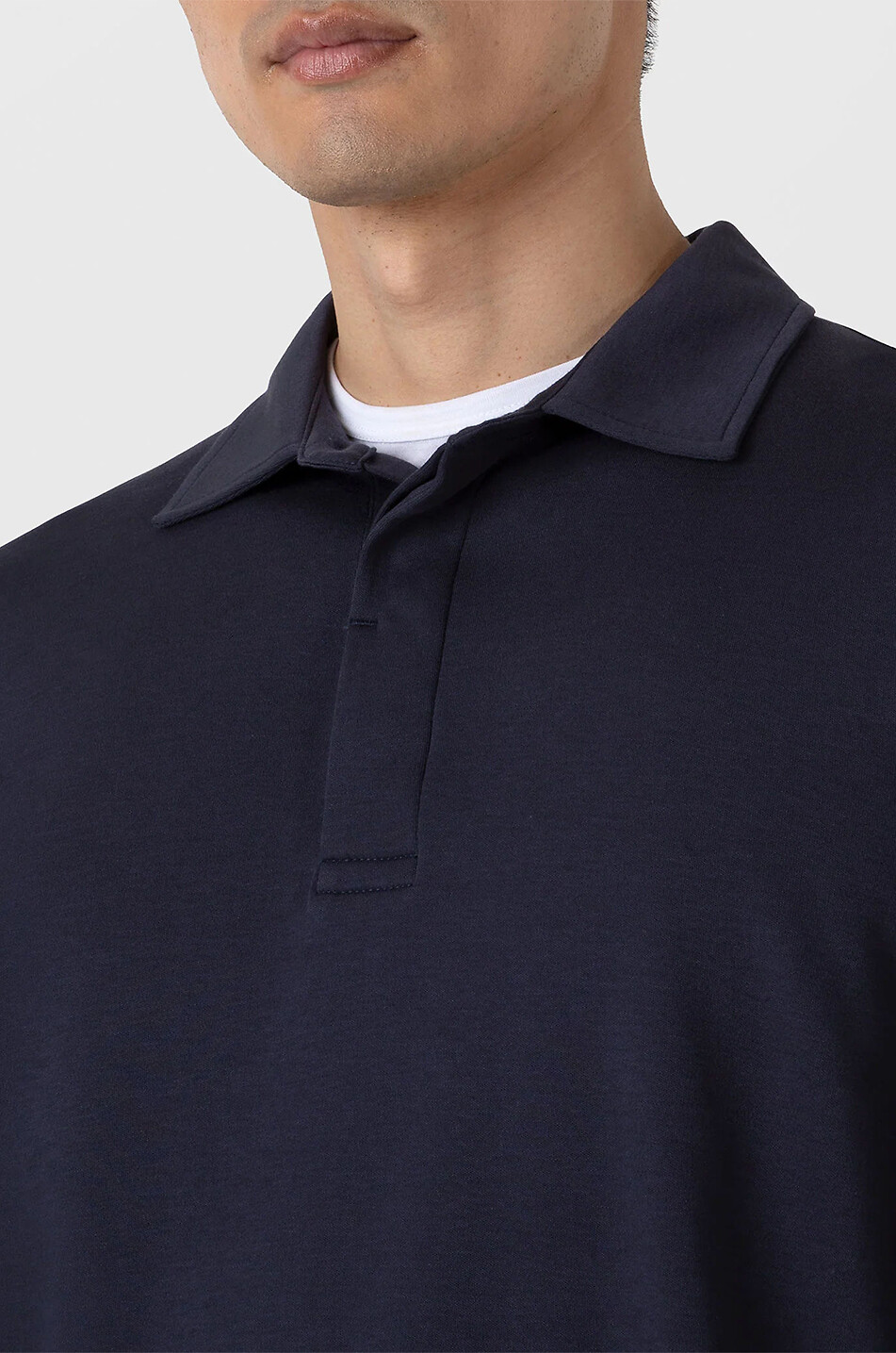 SUNSPEL Polohemd aus gebürstetem Jersey Heavyweight Rugby Herren DUNKELBLAU 6