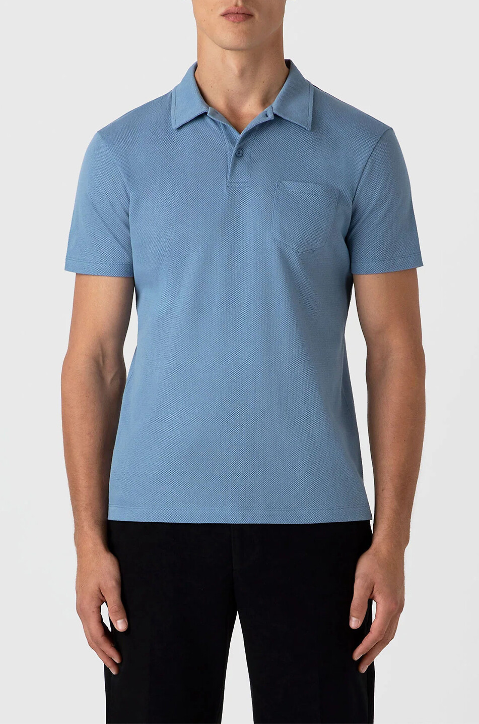 SUNSPEL Riviera Supima cotton piqué slim fit polo shirt Men LIGHT BLUE 3