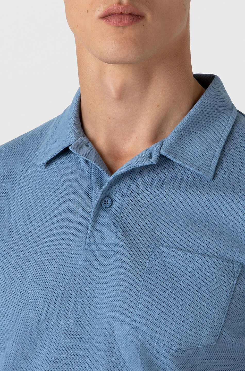 SUNSPEL Riviera Supima cotton piqué slim fit polo shirt Men LIGHT BLUE 6
