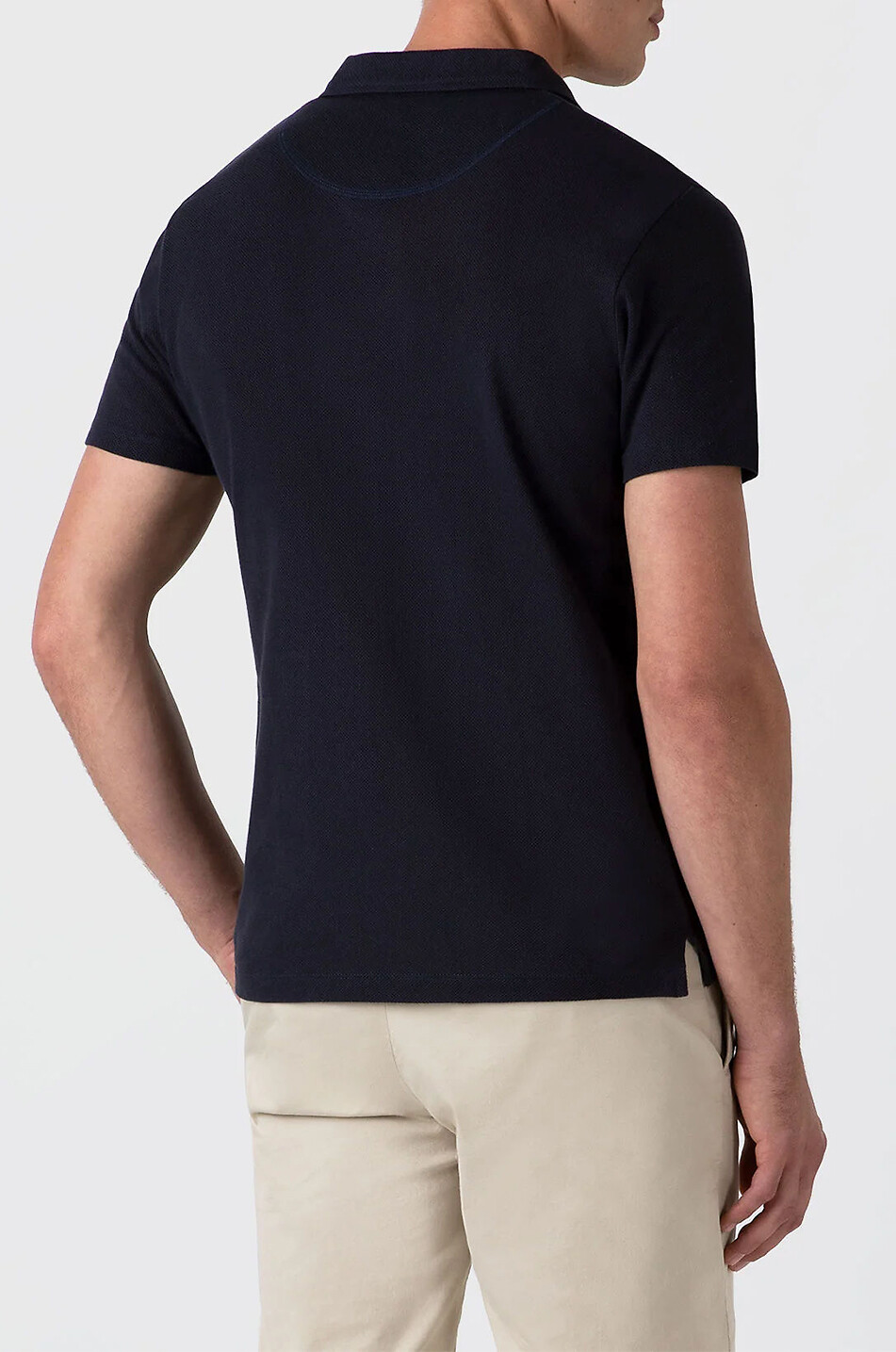 SUNSPEL Riviera Supima cotton piqué slim fit polo shirt Men DARK BLUE 4