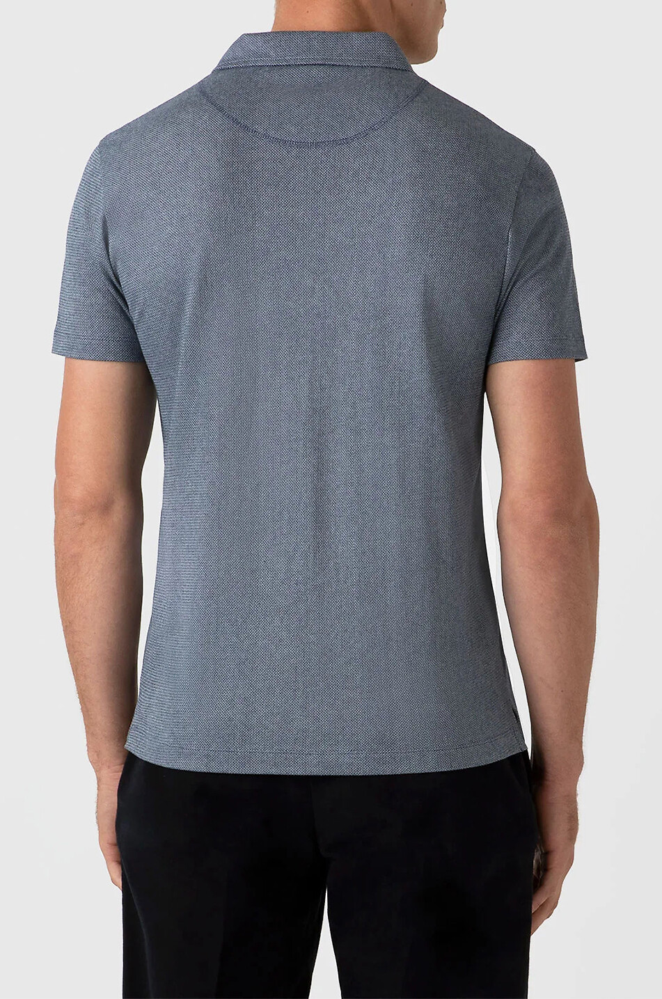SUNSPEL Riviera Supima cotton piqué slim fit polo shirt Men DARK BLUE 4