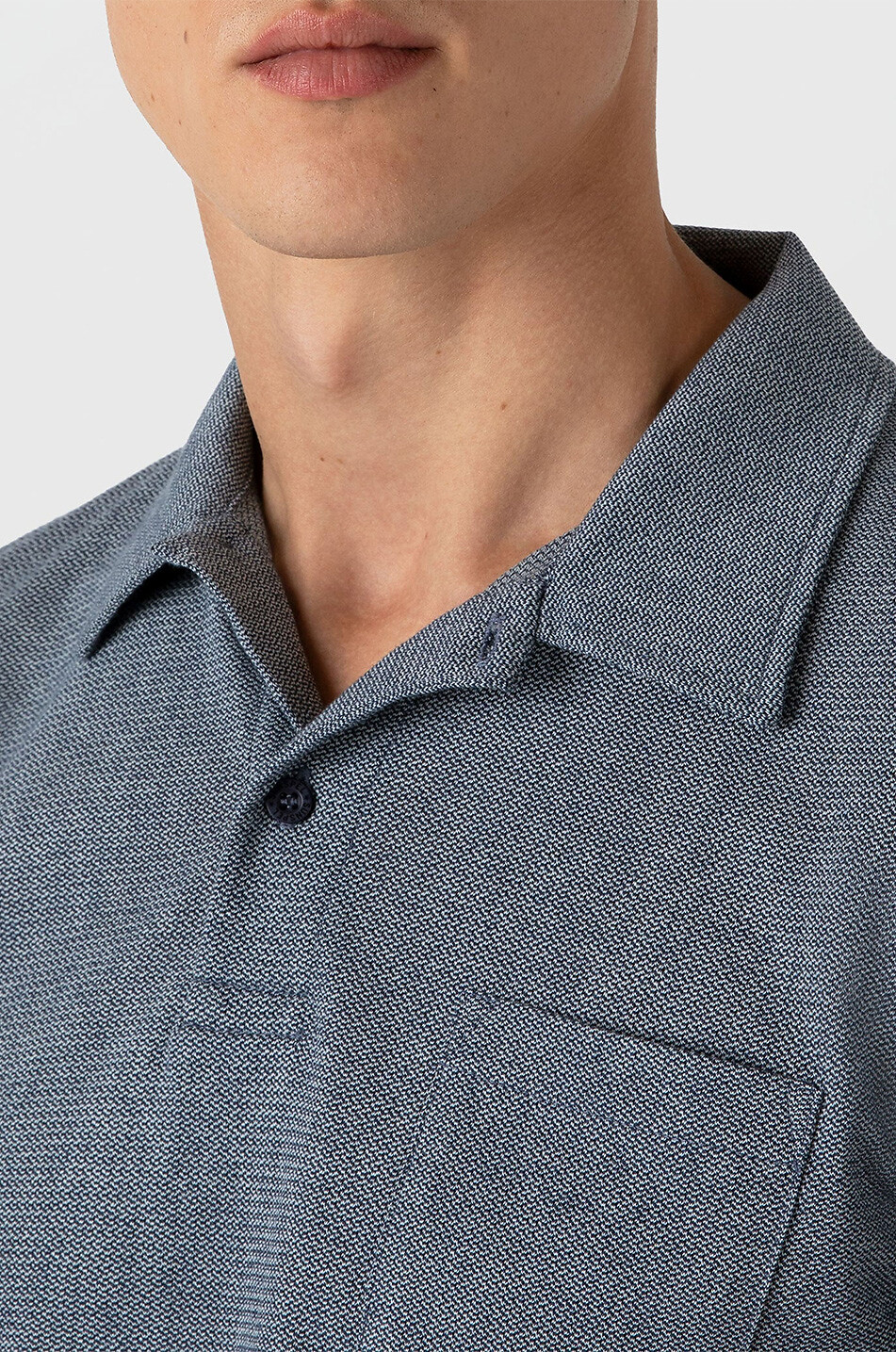 SUNSPEL Riviera Supima cotton piqué slim fit polo shirt Men DARK BLUE 6