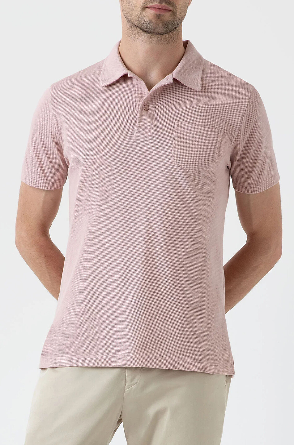 SUNSPEL Riviera Supima cotton piqué slim fit polo shirt Men LIGHT PINK 3