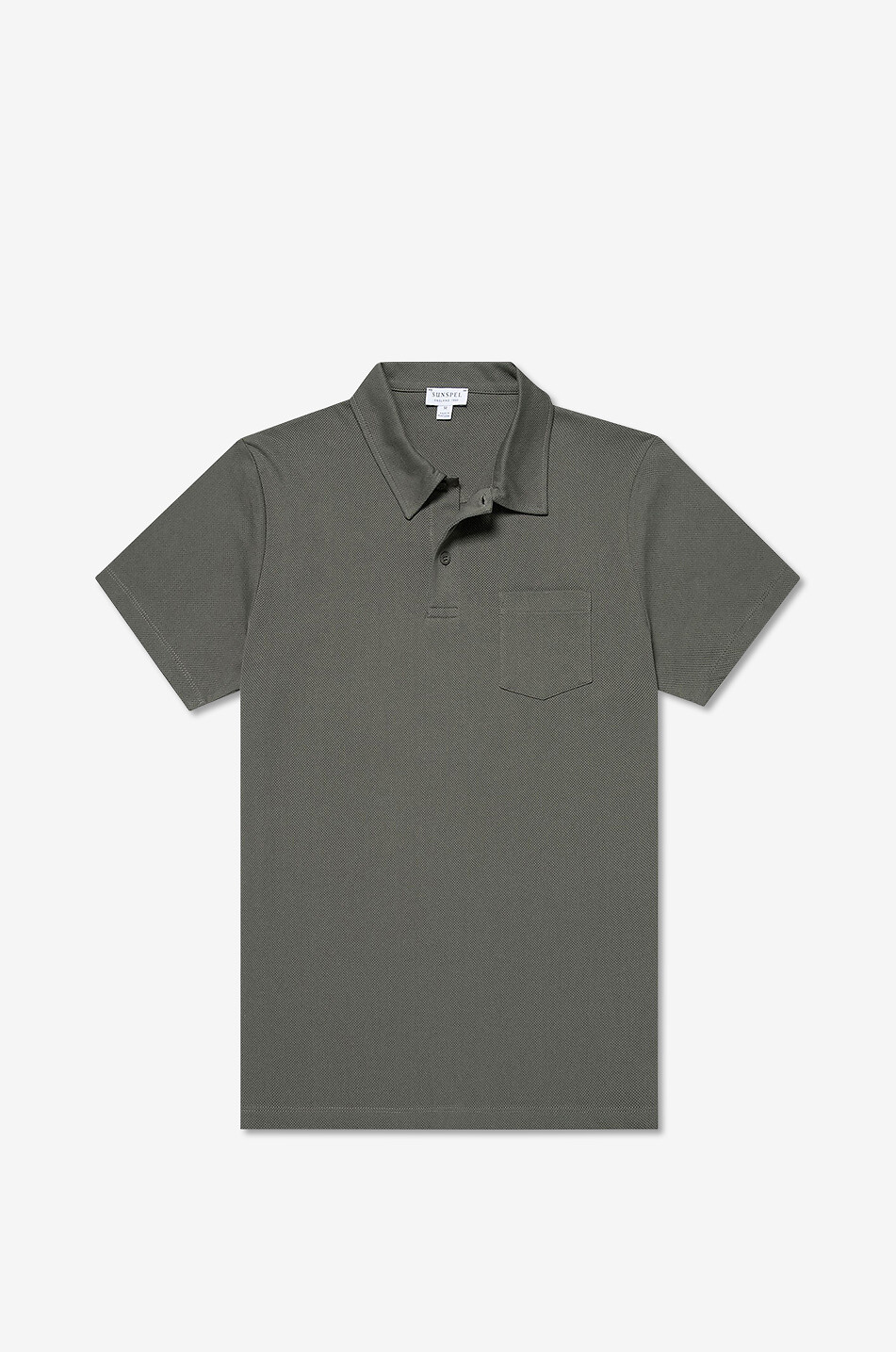 SUNSPEL Polo slim en coton Supima piqué Riviera Homme VERT MOYEN 1