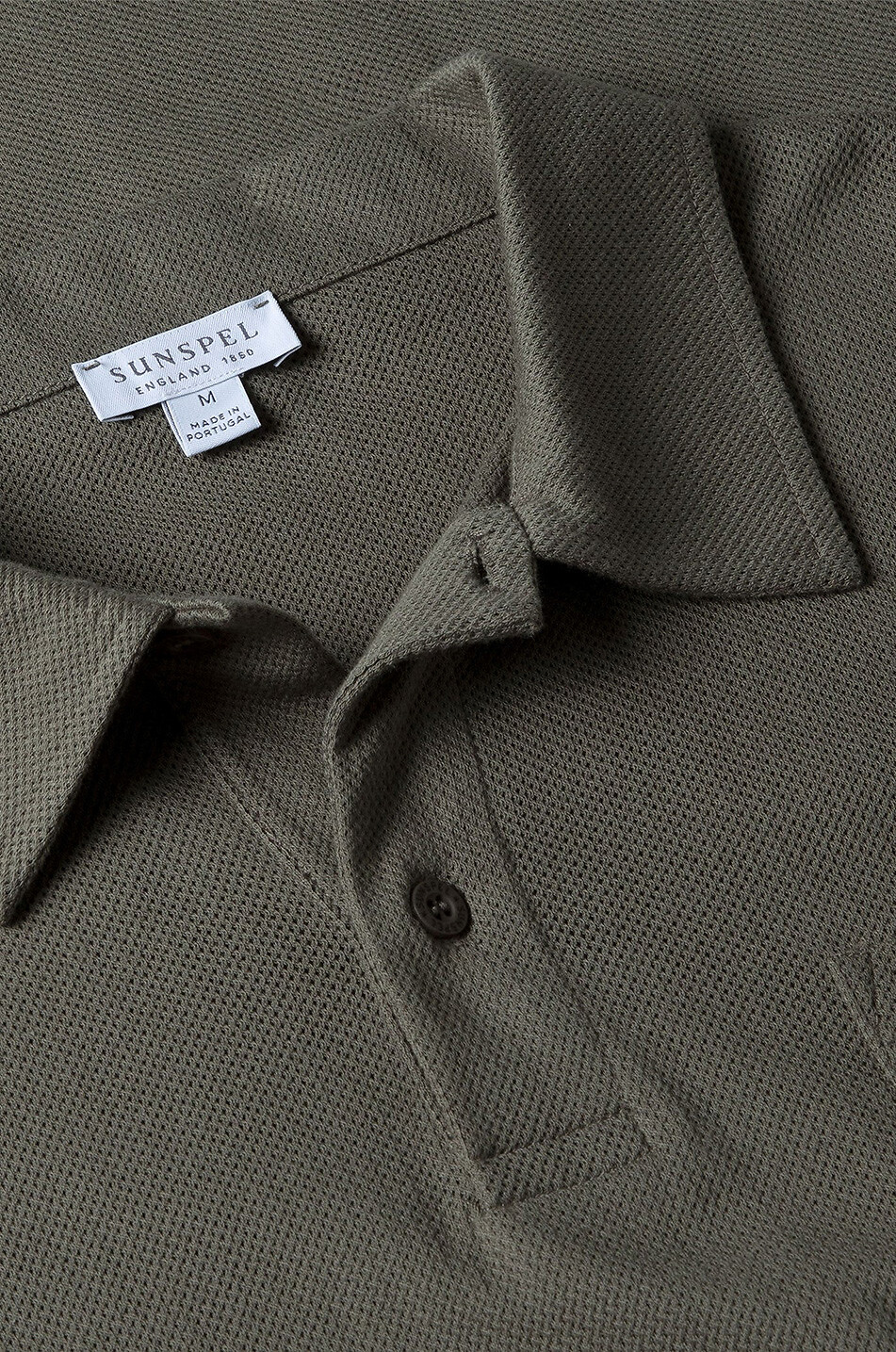 SUNSPEL Polo slim en coton Supima piqué Riviera Homme VERT MOYEN 6