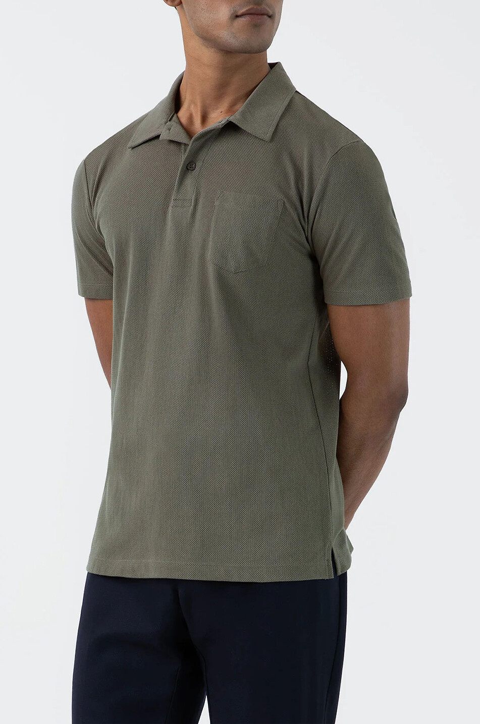 SUNSPEL Polo slim en coton Supima piqué Riviera Homme VERT MOYEN 2