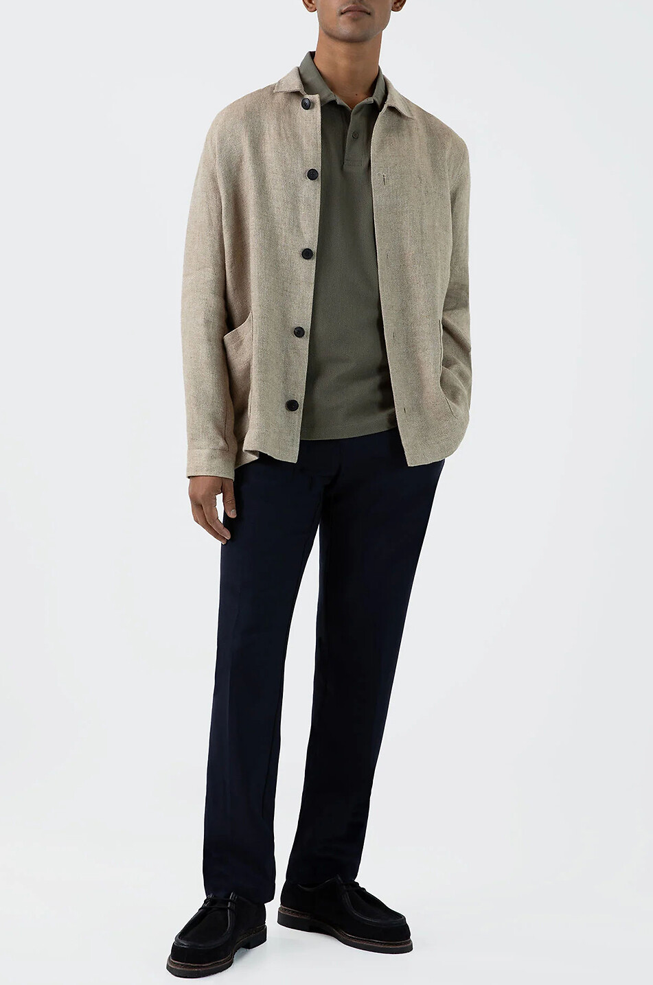 SUNSPEL Polo slim en coton Supima piqué Riviera Homme VERT MOYEN 4