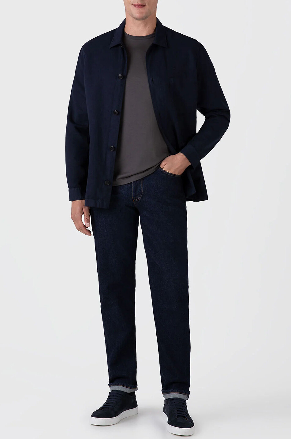 SUNSPEL T-shirt à manches courtes et col rond Classic Homme GRIS FONCÉ 4