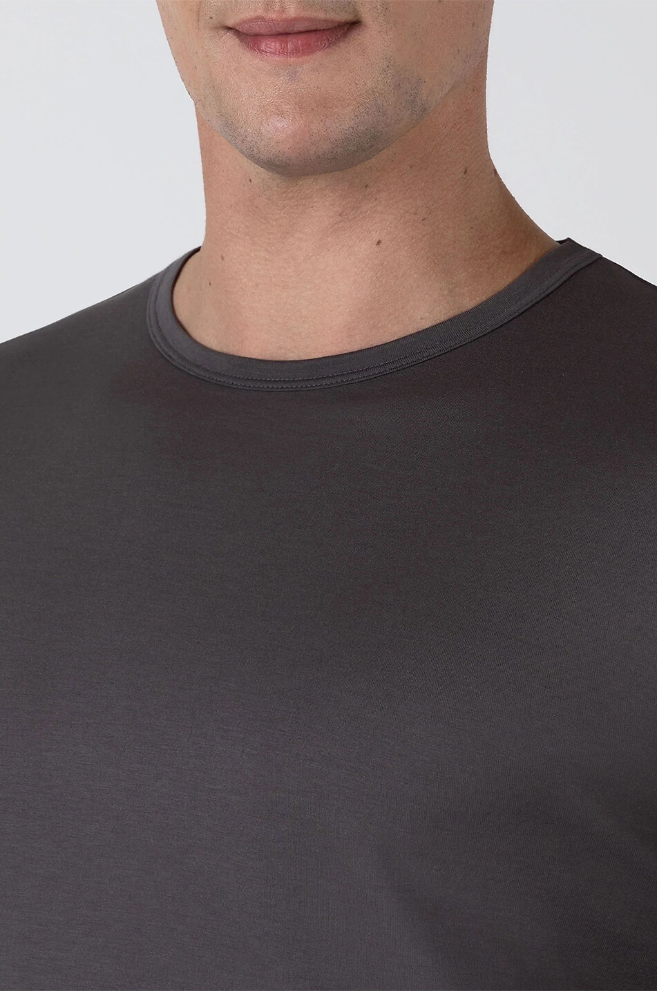 SUNSPEL T-shirt à manches courtes et col rond Classic Homme GRIS FONCÉ 5