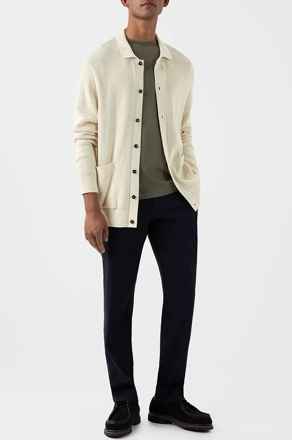 SUNSPEL Classic short-sleeved crewneck T-shirt Men KHAKI 4