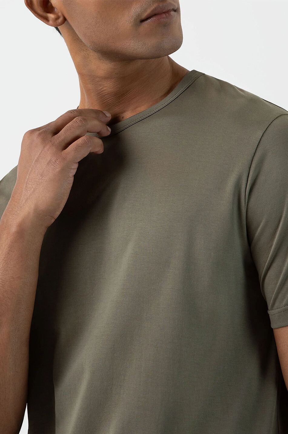 SUNSPEL Classic short-sleeved crewneck T-shirt Men KHAKI 5