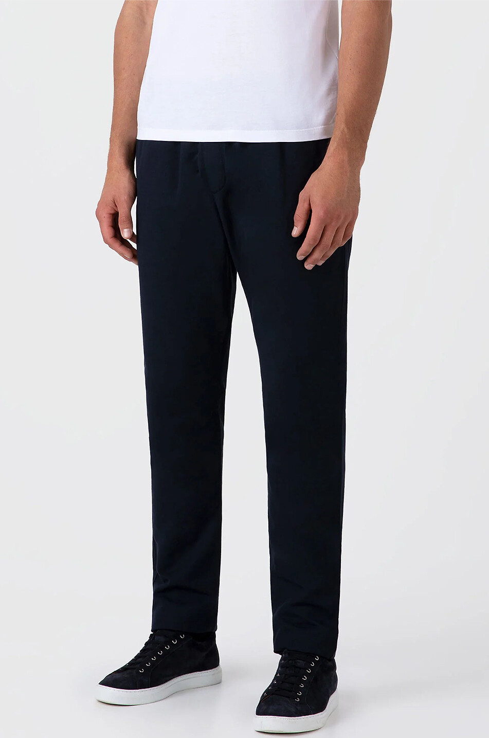 SUNSPEL Cotton drawstring trousers Men DARK BLUE 4