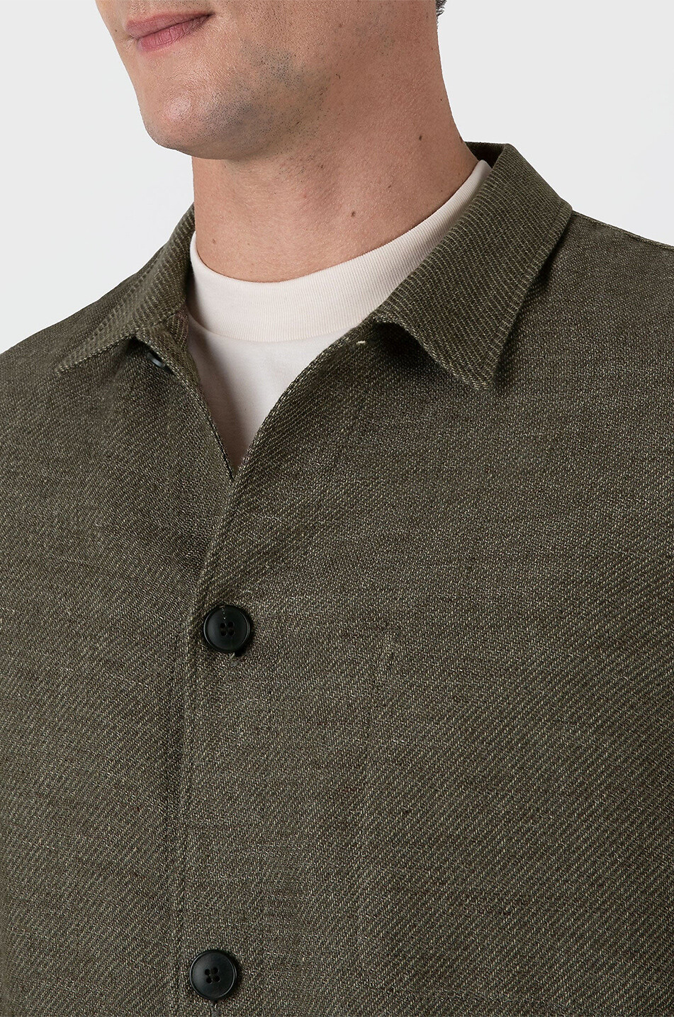 SUNSPEL Short linen and cotton lightweight jacket Men MEDIUM GREEN 5