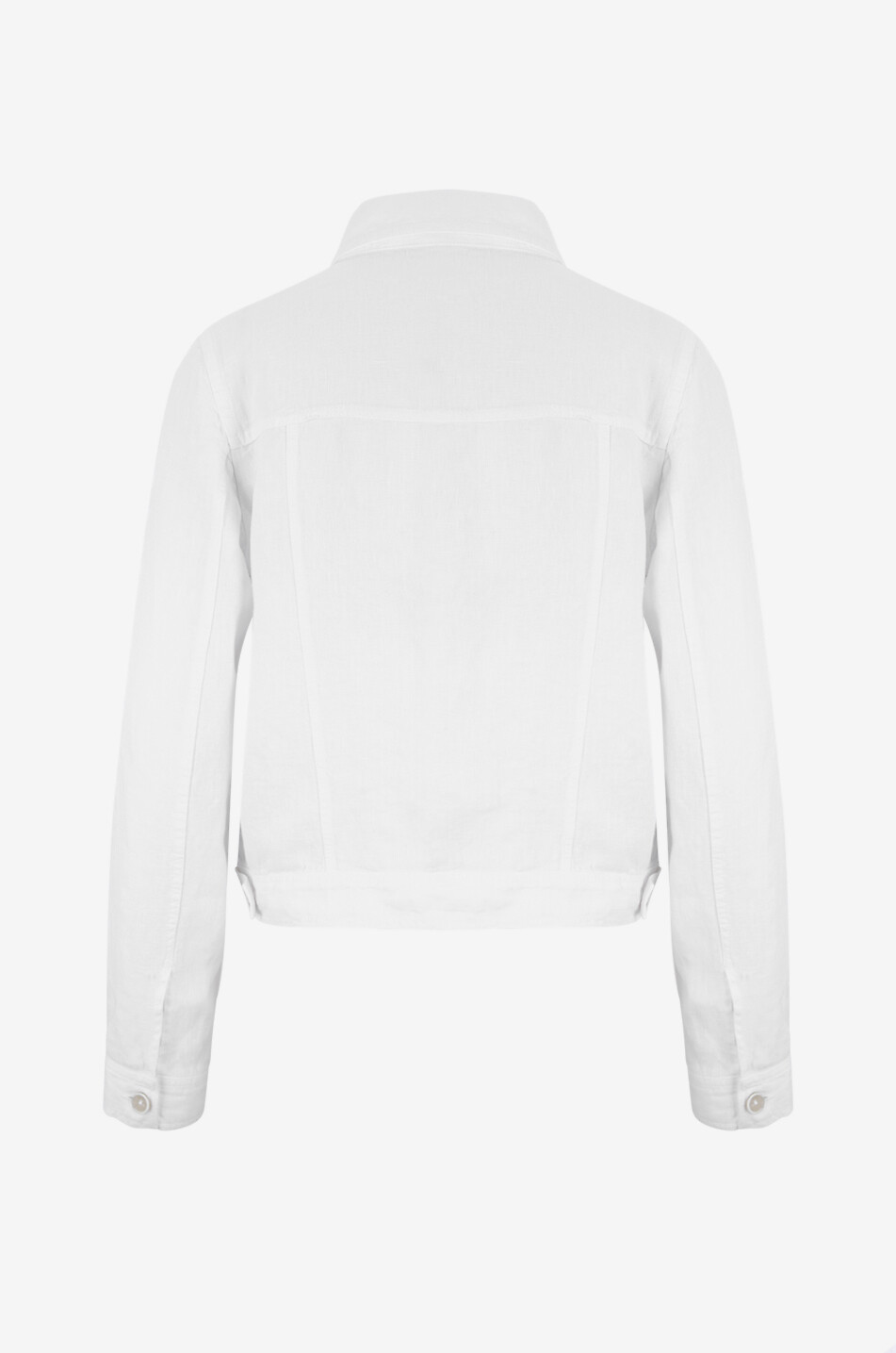 120% LINO Veste courte en lin esprit blouson en denim Femme BLANC 2