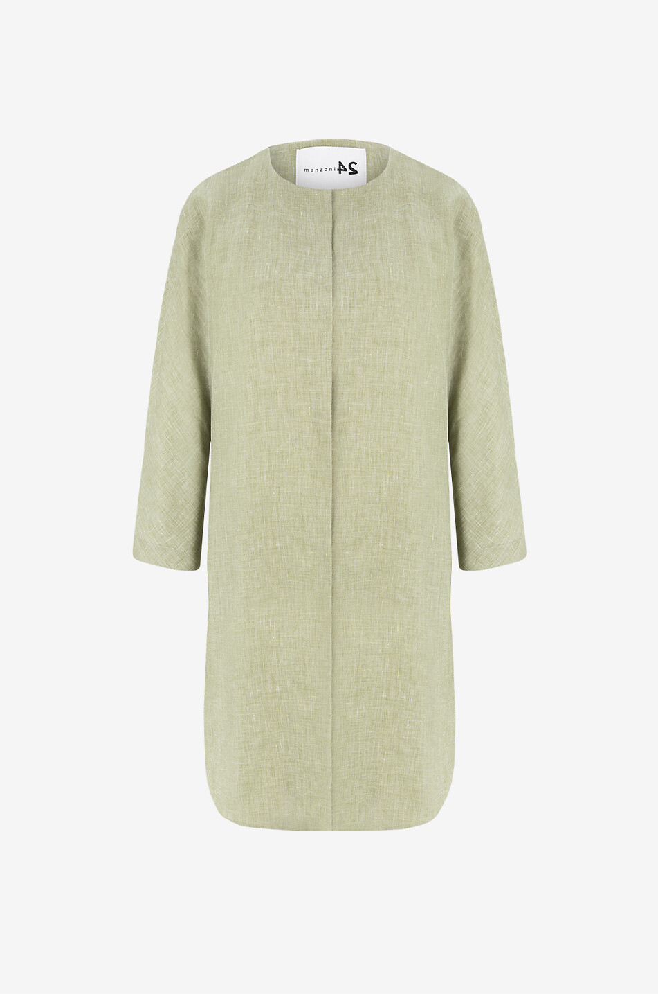 Linen blend lightweight crewneck coat