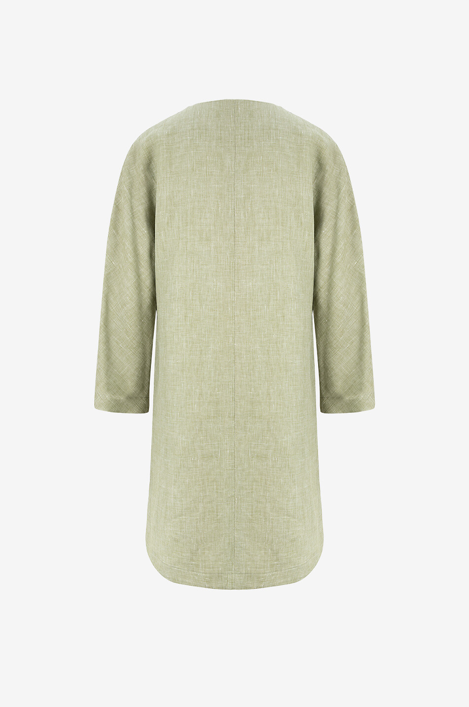 MANZONI 24 Linen blend lightweight crewneck coat Women LIGHT GREEN 2