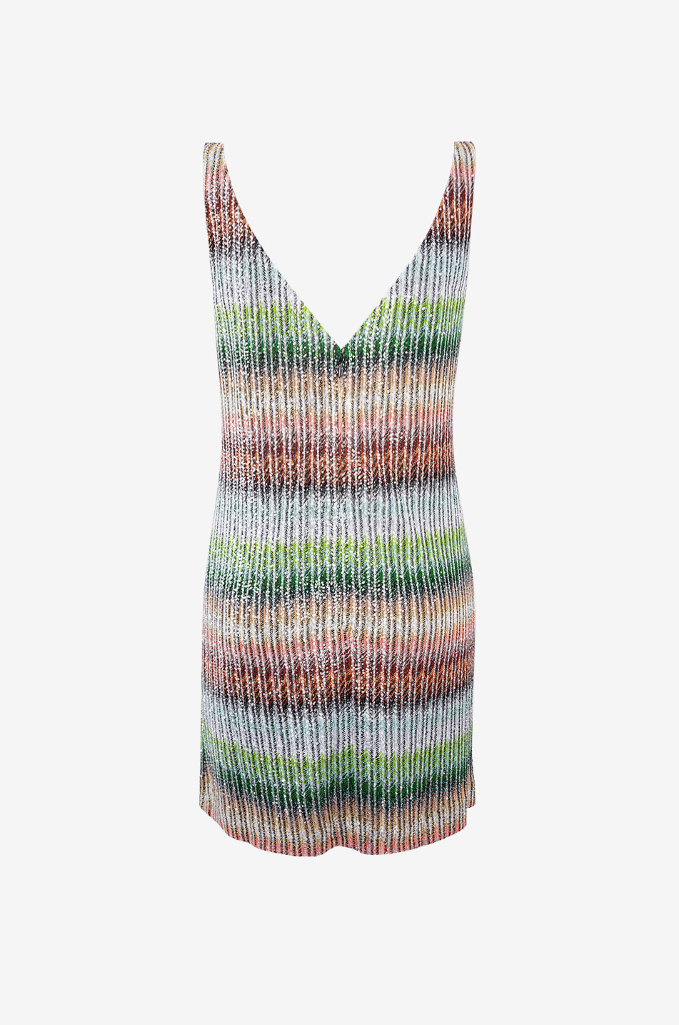 MISSONI Robe courte en maille côtelée rayée scintillante Femme MULTICOLORE 2