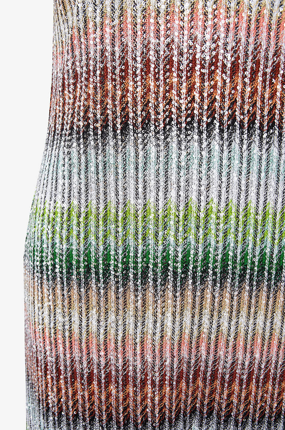 MISSONI Robe courte en maille côtelée rayée scintillante Femme MULTICOLORE 3
