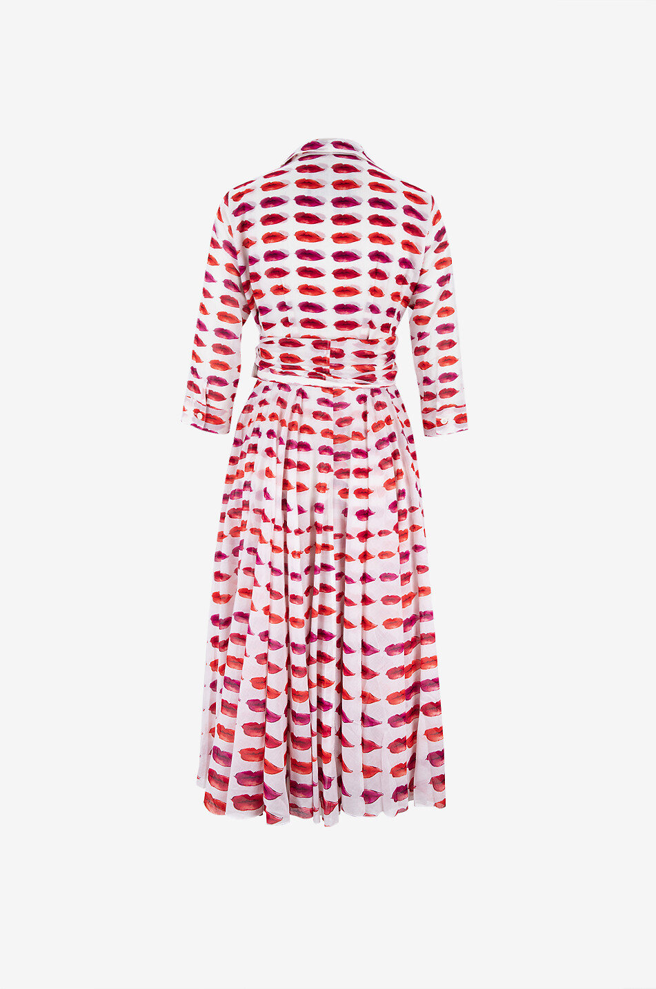 SAMANTHA SUNG Aster kiss print cotton midi dress Women PINK 2