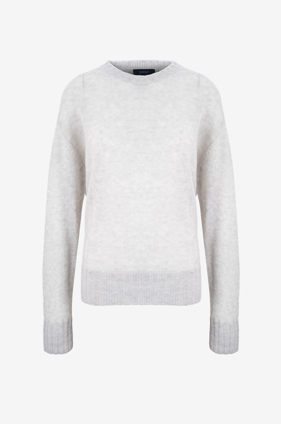 SOEUR Pull à col rond en laine mérinos Dona Femme GRIS CLAIR 1