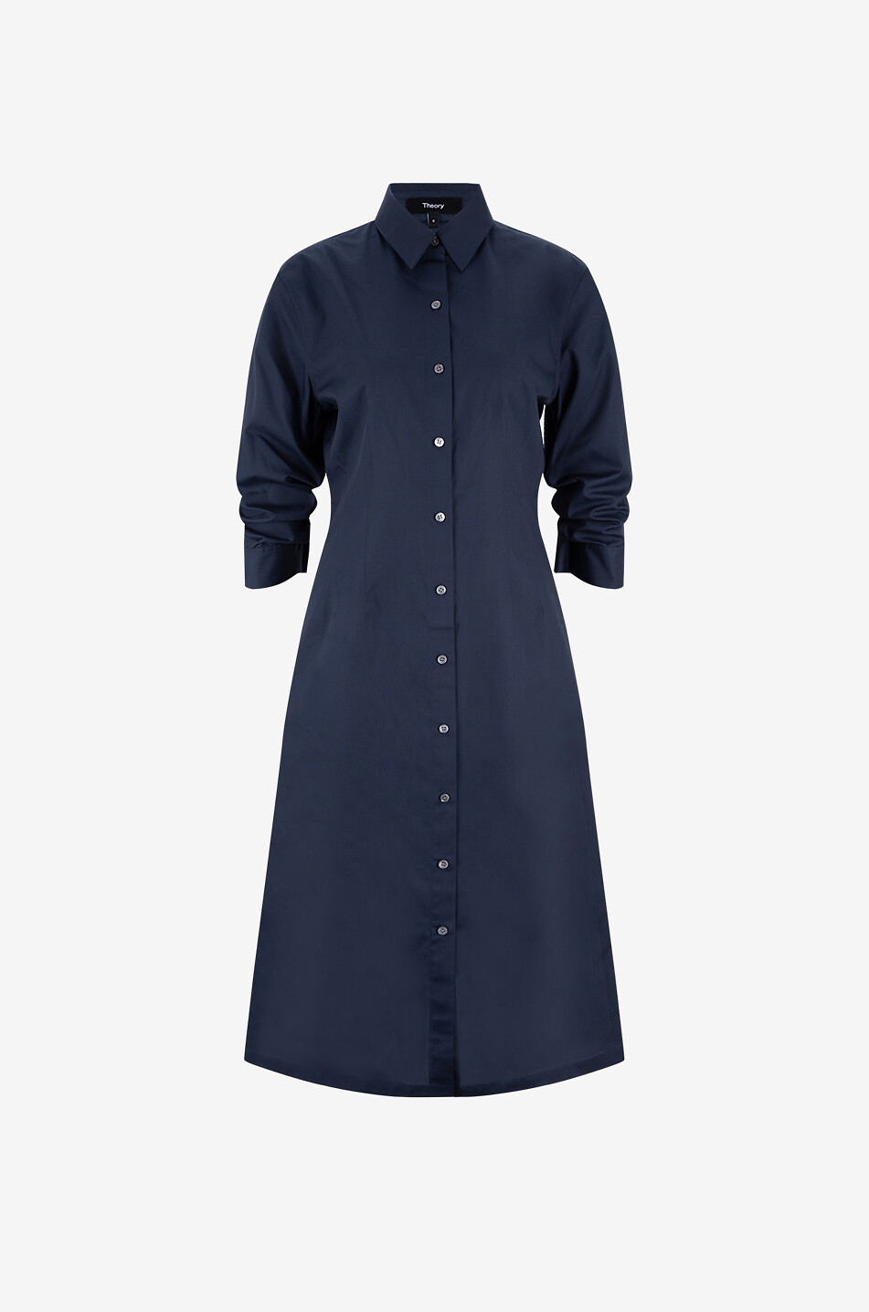 Robe chemise midi en coton mélangé