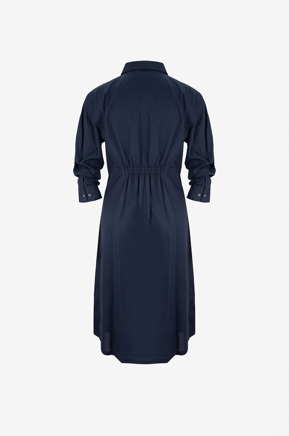 Robe chemise midi en coton mélangé