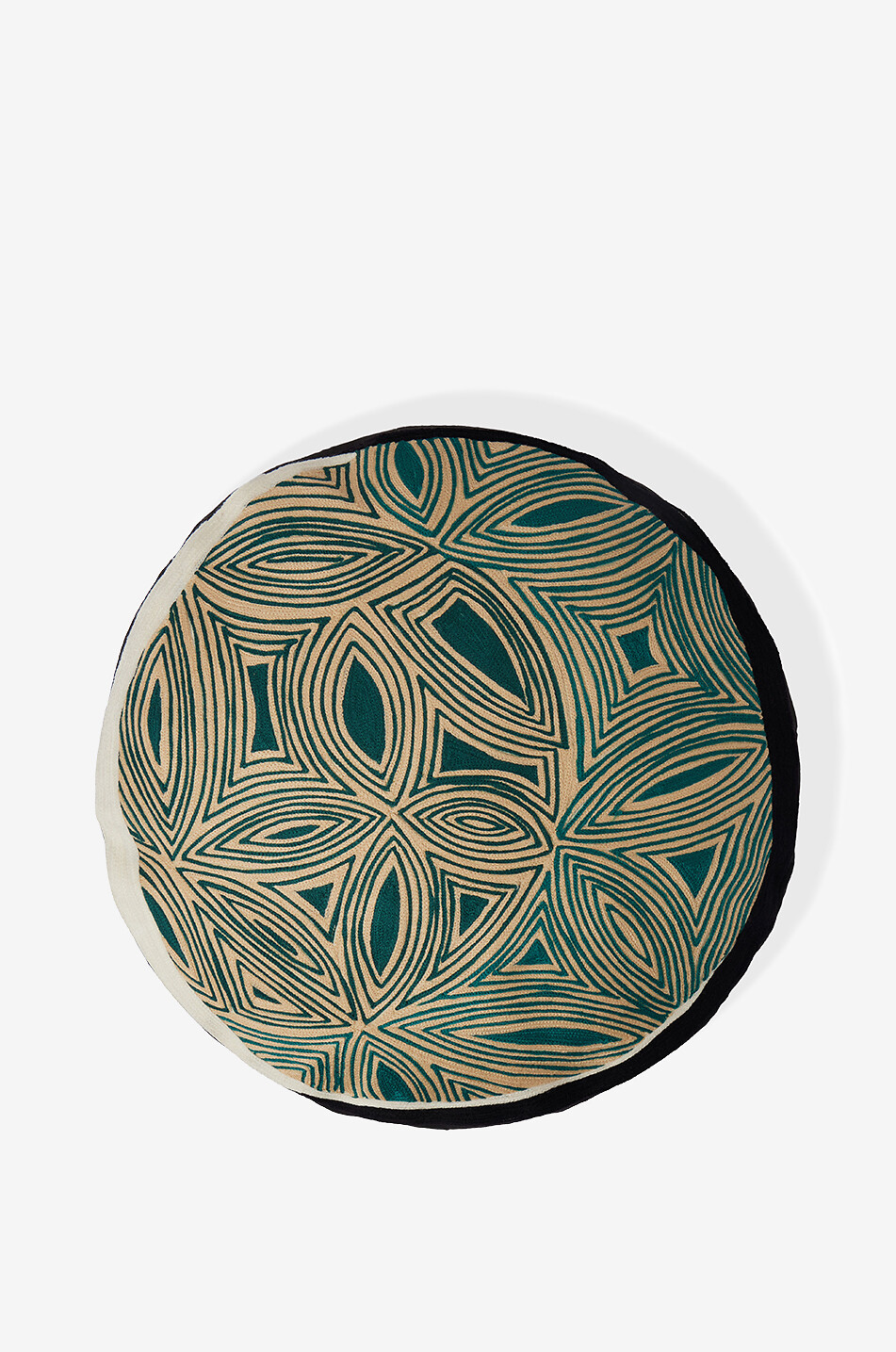 MAISON SARAH LAVOINE Coussin rond brodé Sombra - 42 cm Maison BLEU 1