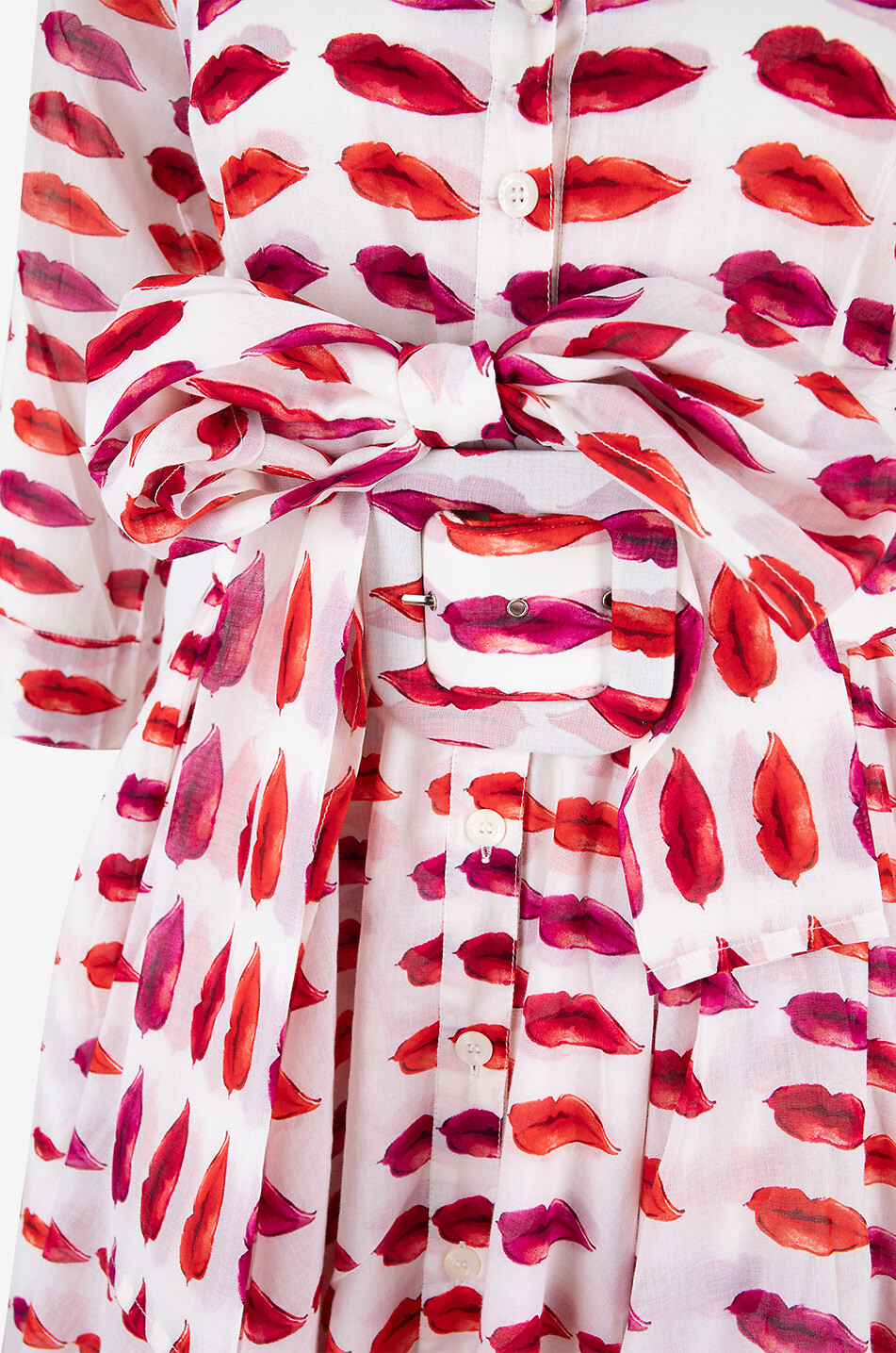 SAMANTHA SUNG Aster kiss print cotton midi dress Women PINK 3
