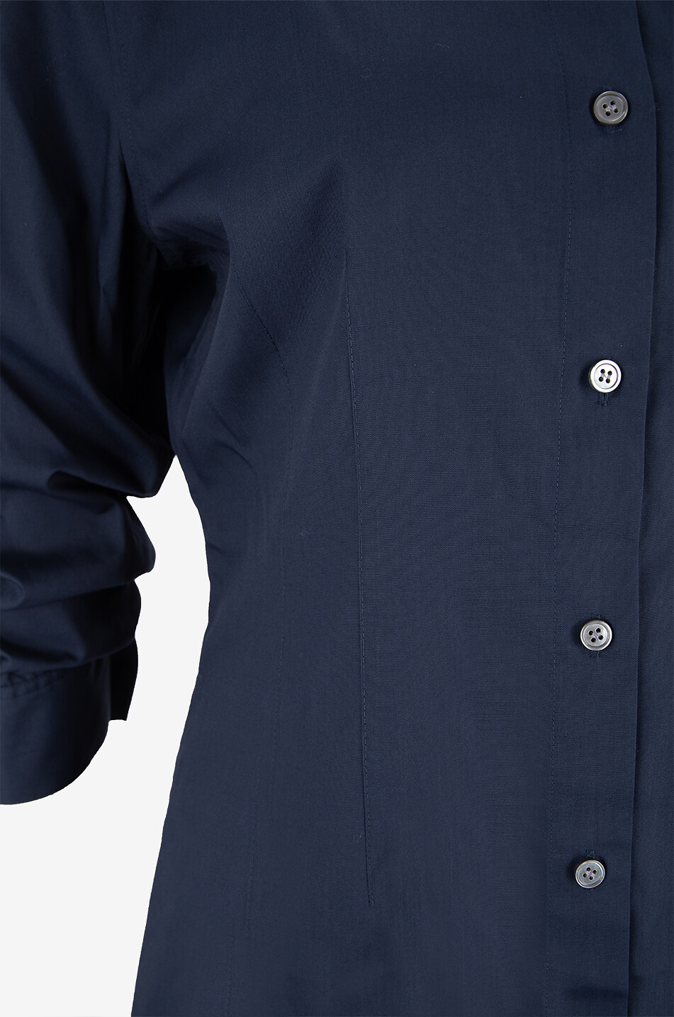 Robe chemise midi en coton mélangé