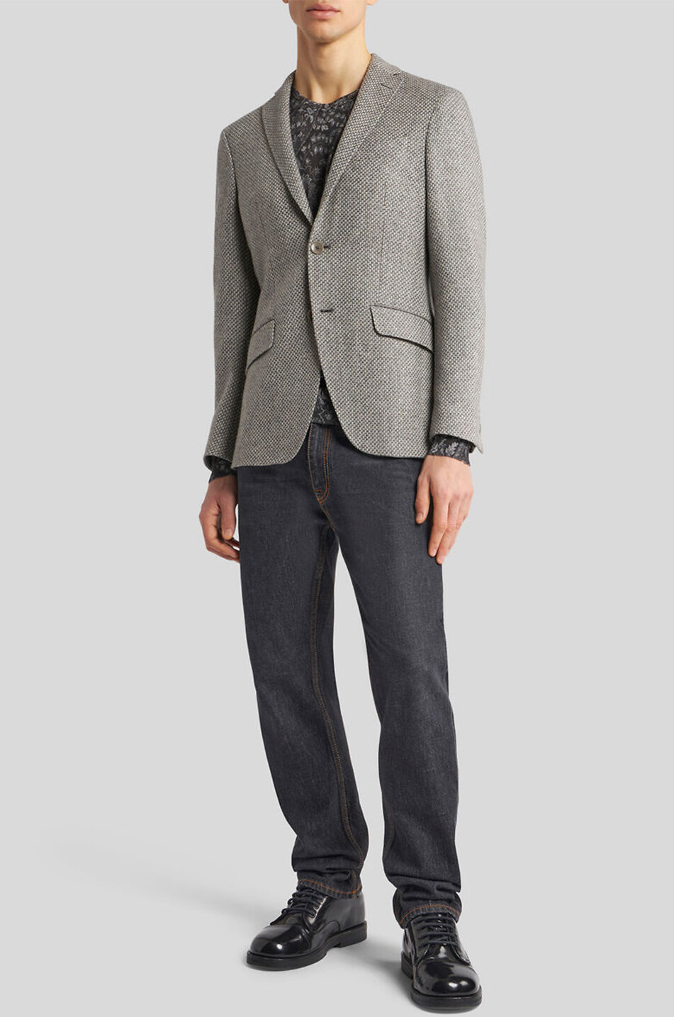 Woll- und Kaschmirblazer mit geometrischen Motiven