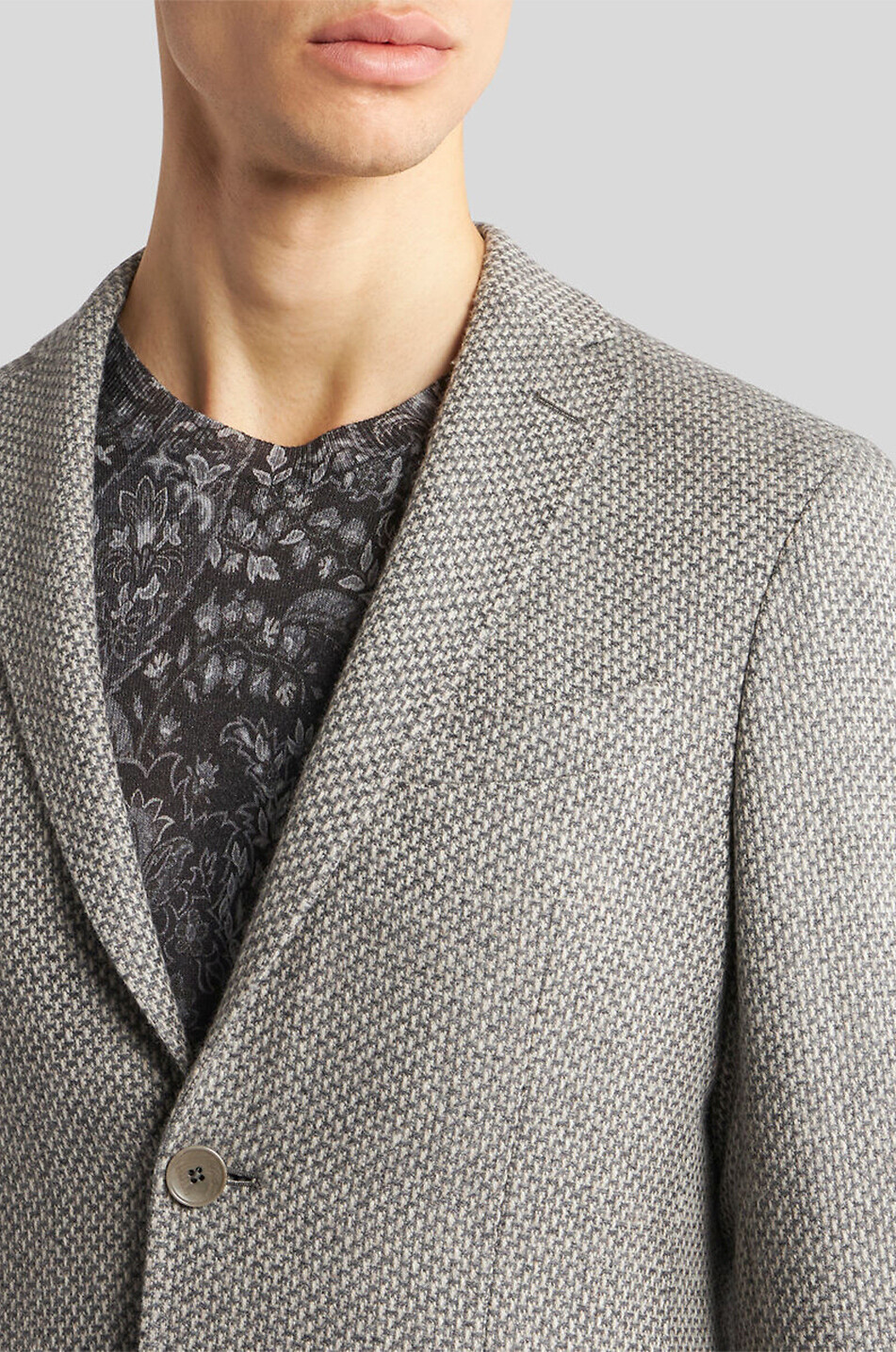 Woll- und Kaschmirblazer mit geometrischen Motiven