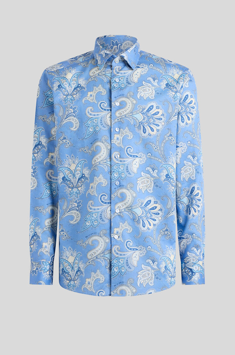ETRO Baumwollhemd mit geknöpftem Kragen und floralem XL-Paisley-Print Herren MITTELBLAU 2