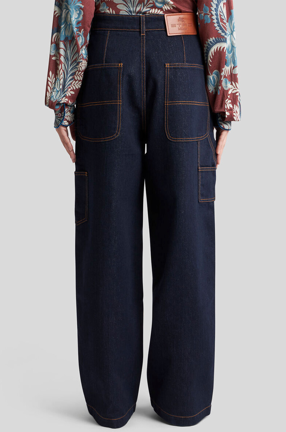 ETRO Cropped glittering straight-leg jeans with piping Women BLUE 4