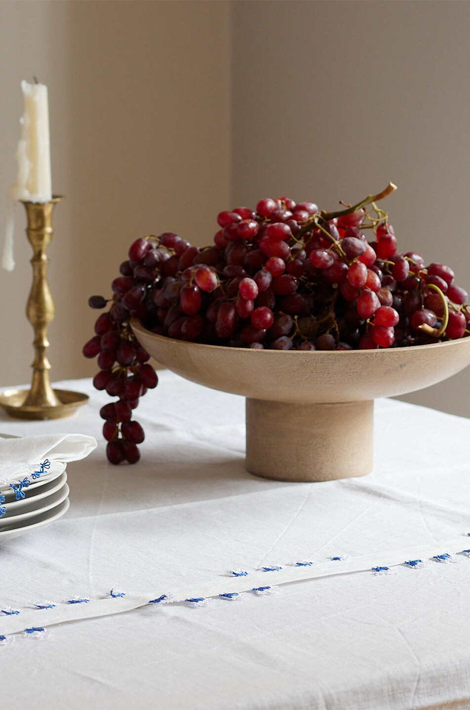 Set de table brodé en lin Methap