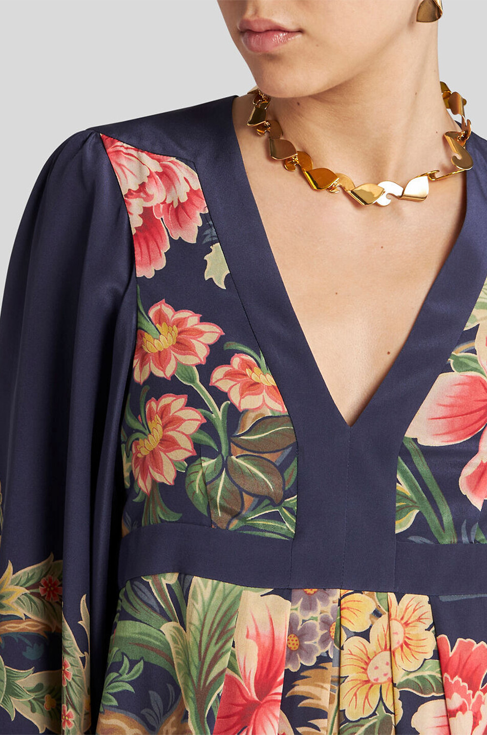 ETRO Langes Empirekleid aus geblümter Seide Damen BUNT 5