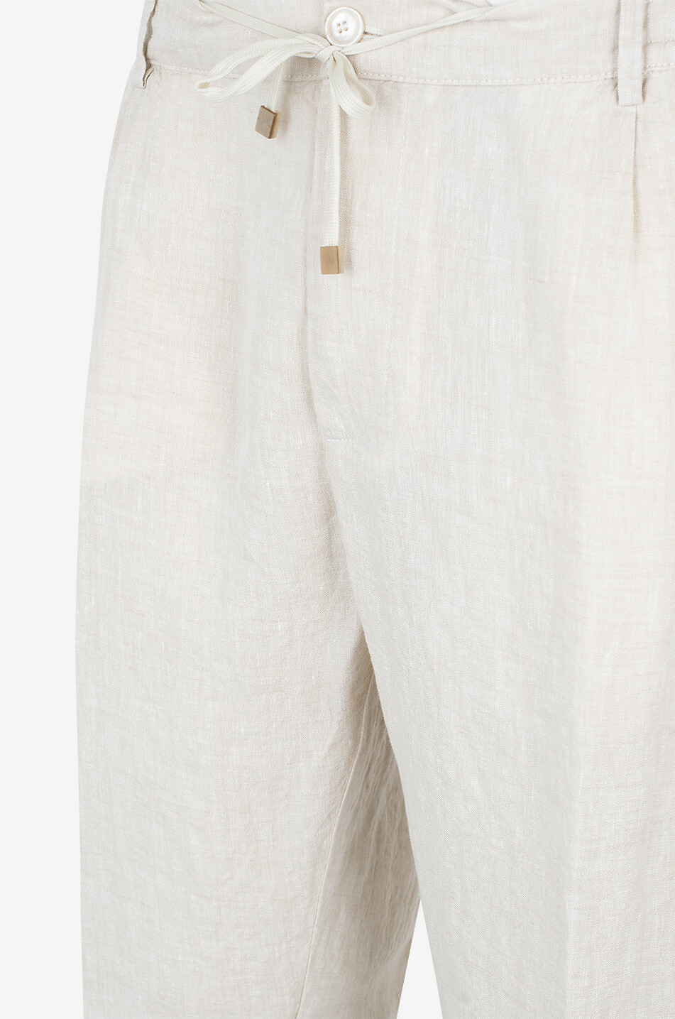 CRUNA Pantalon fuselé à pinces en lin Mitte Homme BEIGE 3