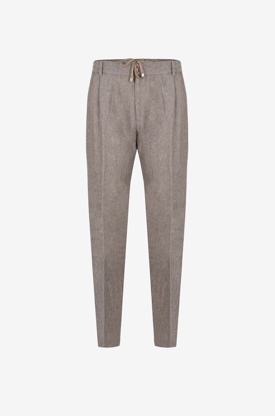Pantalon fuselé à pinces en lin Mitte