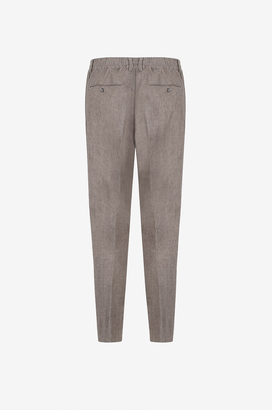 Pantalon fuselé à pinces en lin Mitte