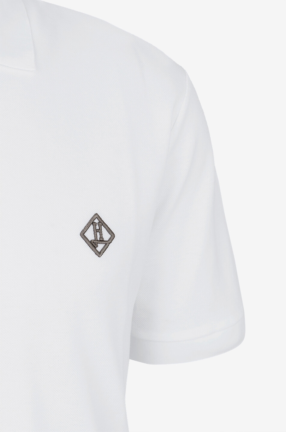HERNO Kurzarm-Baumwoll-Polohemd mit Monogramm Herren WEISS 10