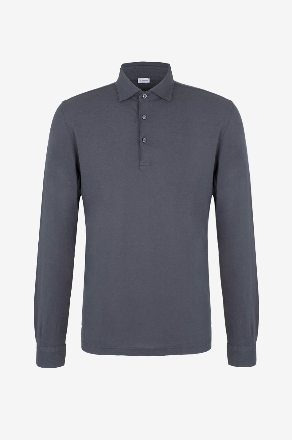 BONGÉNIE Polo à manches longues en coton Homme GRIS FONCÉ 1