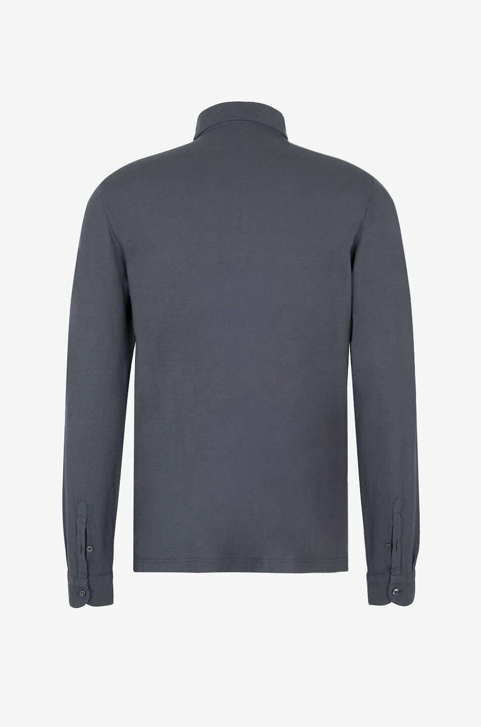 BONGÉNIE Polo à manches longues en coton Homme GRIS FONCÉ 2